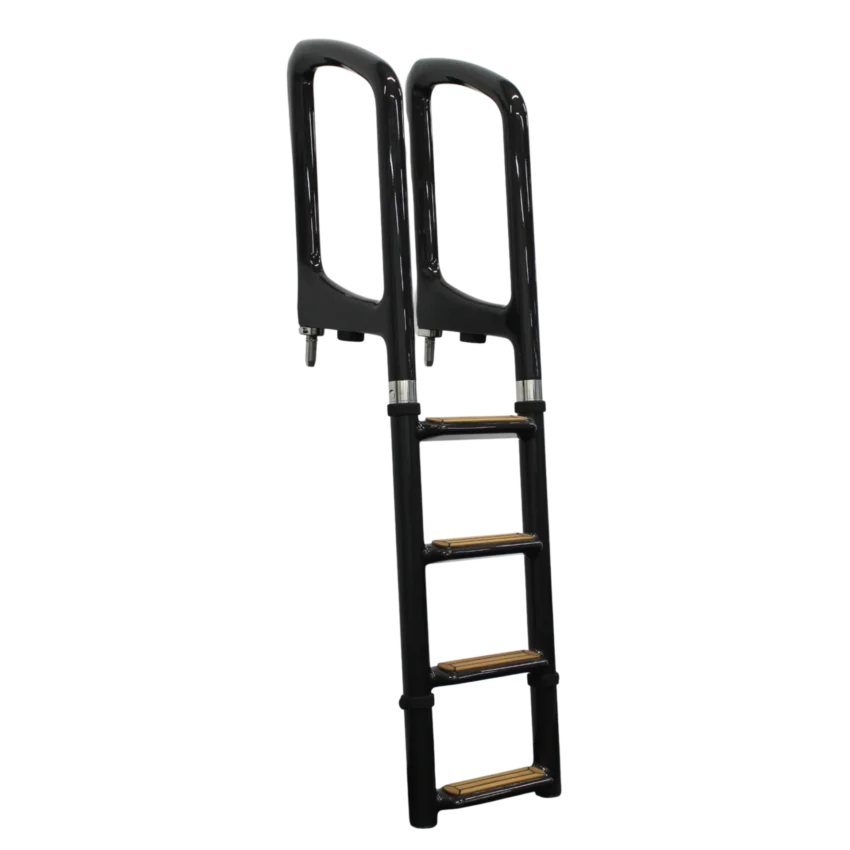 Tec Wire's Carbon Fibre Tender Ladder is easily storable due to its innovative foldable system