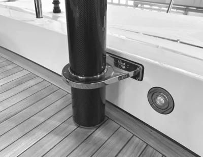 Tec Wire's Removable Brackets for Sun Awning Poles for Superyachts