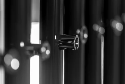 Carbon Fibre Stanchion, painted in colour with high-gloss polished stainless steel details