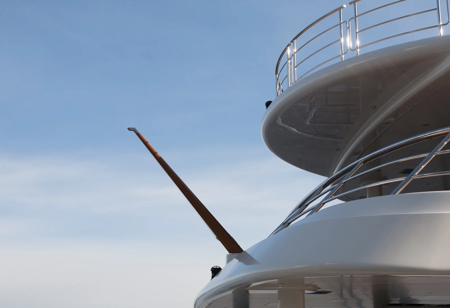 MY Galene Carbon Fibre Flagpole by Tec Wire